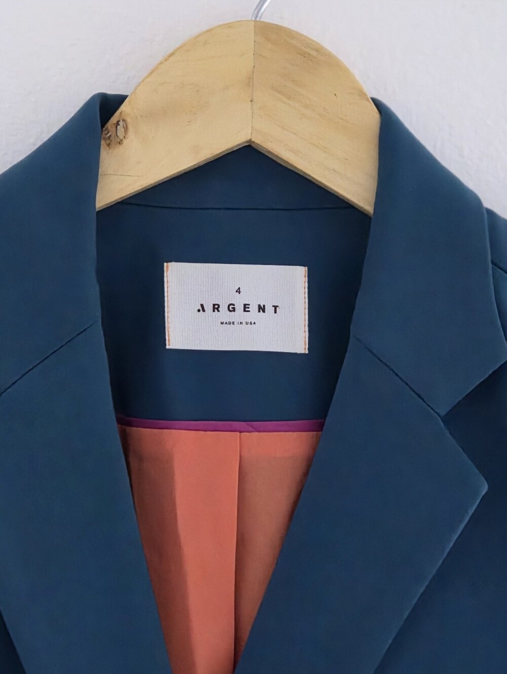 Argent Performance Double-Breasted Blazer in teal and Orange Lining - Picture 5 of 7